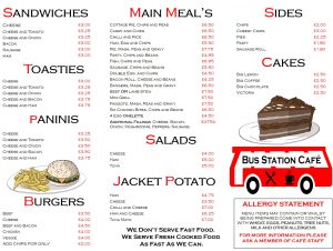 Bus Stn Cafe Menu Pg 1